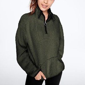 VS PINK Furry Quarter Zip Sherpa Pullover